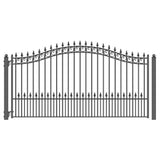 ALEKO Prague Style 12 ft. x 6 ft. Black Steel Single Swing Driveway Fence Gate