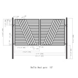 ALEKO 12 ft. x 6 ft. Sofia Black Metal Steel Dual Swinging Driveway Fence Gate