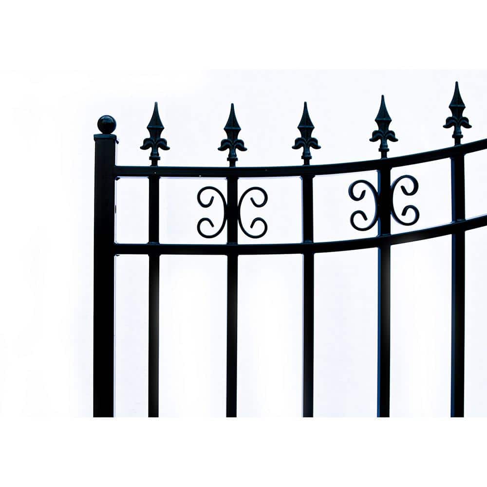 ALEKO St. Louis 12 ft. x 6 ft. Black Steel Single Slide Driveway Fence Gate