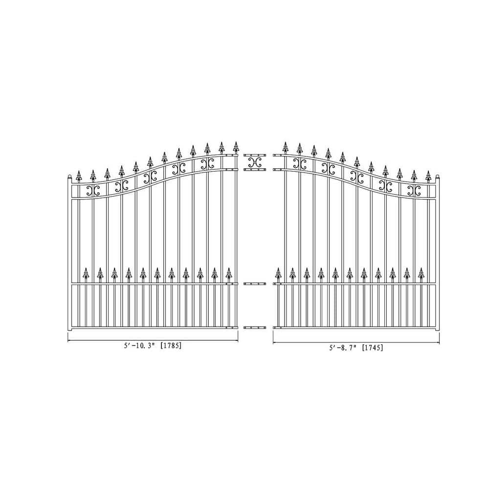 ALEKO St. Louis 12 ft. x 6 ft. Black Steel Single Slide Driveway Fence Gate