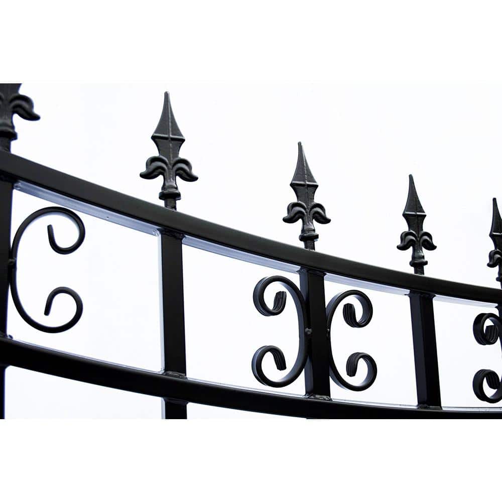 ALEKO St. Louis 12 ft. W x 6 ft. H Black Steel Single Slide Driveway with Gate Opener Fence Gate