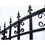 ALEKO St. Louis Style 12 ft. x 6 ft. Black Steel Single Swing Driveway Fence Gate