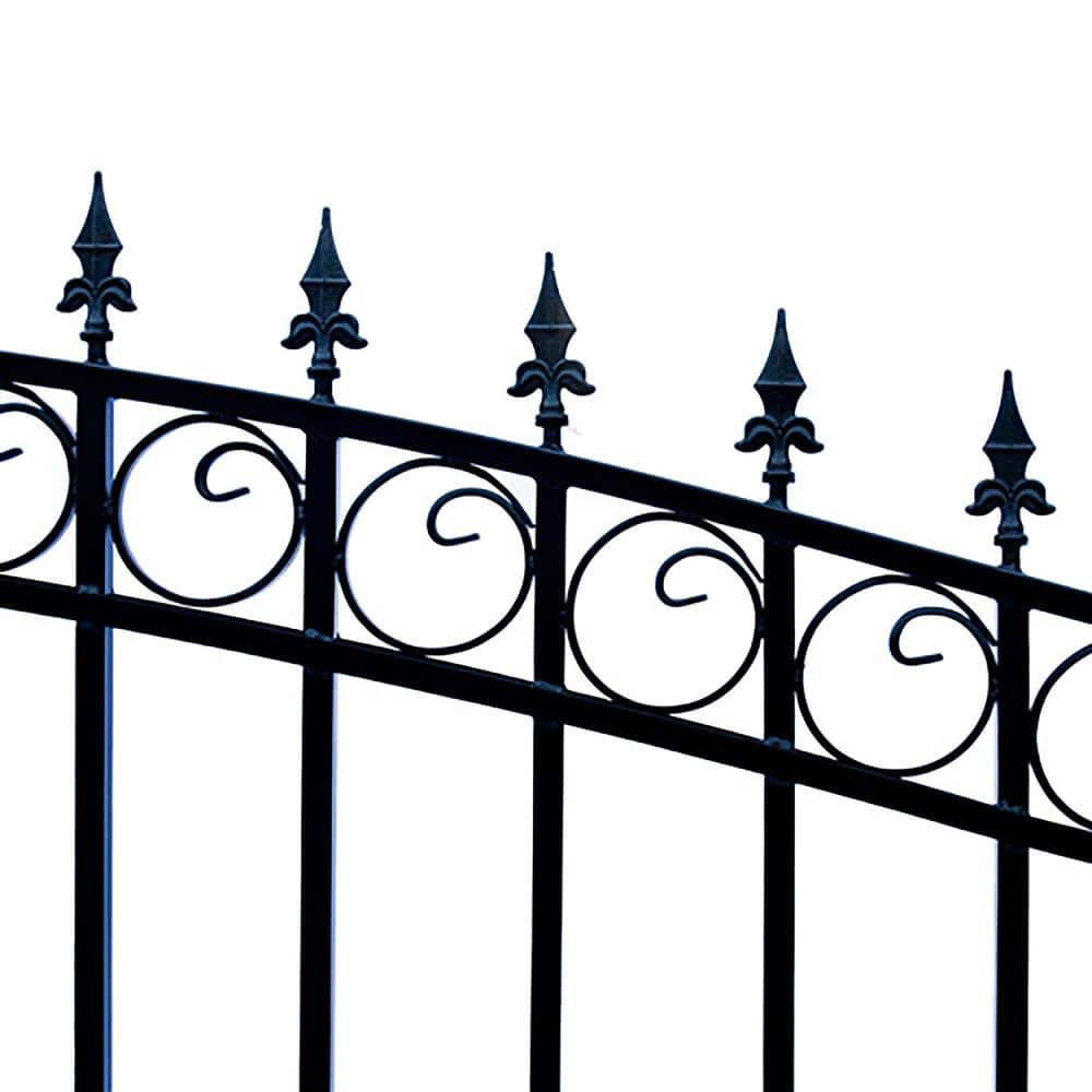 ALEKO London Style 14 ft. x 6 ft. Black Steel Dual Driveway Fence Gate
