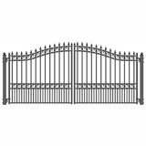 ALEKO London Style 14 ft. x 6 ft. Black Steel Dual Driveway Fence Gate