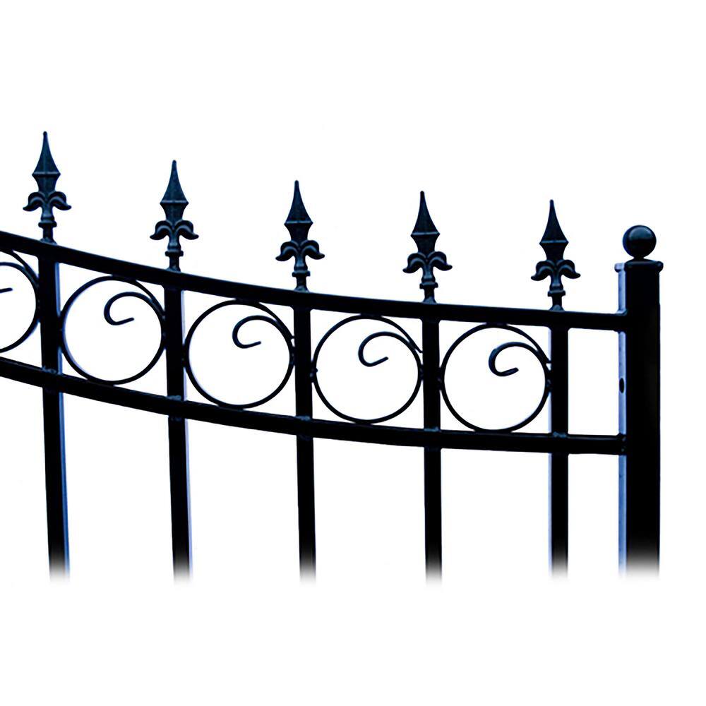 ALEKO London Style 14 ft. x 6 ft. Black Steel Single Slide Driveway Fence Gate