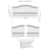 ALEKO London Style 14 ft. x 6 ft. Black Steel Single Slide Driveway Fence Gate