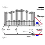 ALEKO London Style 14 ft. x 6 ft. Black Steel Single Slide Driveway with Gate Opener Fence Gate