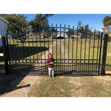 ALEKO London Style 14 ft. x 6 ft. Black Steel Single Swing Driveway Fence Gate