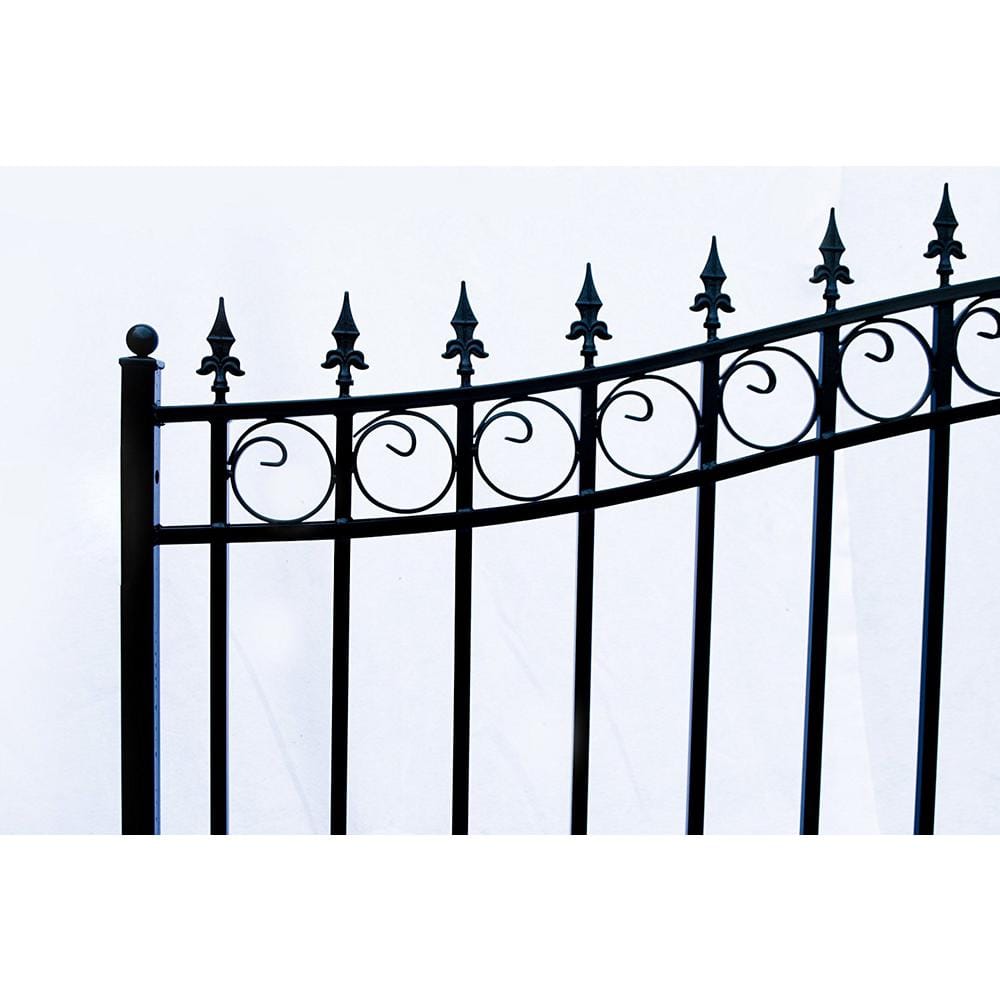 ALEKO London Style 14 ft. x 6 ft. Black Steel Single Swing Driveway Fence Gate