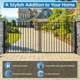 ALEKO Madrid 14 ft. x 6 ft. Black Steel Dual Driveway Fence Gate