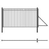 ALEKO Madrid Style 14 ft. x 6 ft. Black Steel Single Slide Driveway with Gate Opener Fence Gate