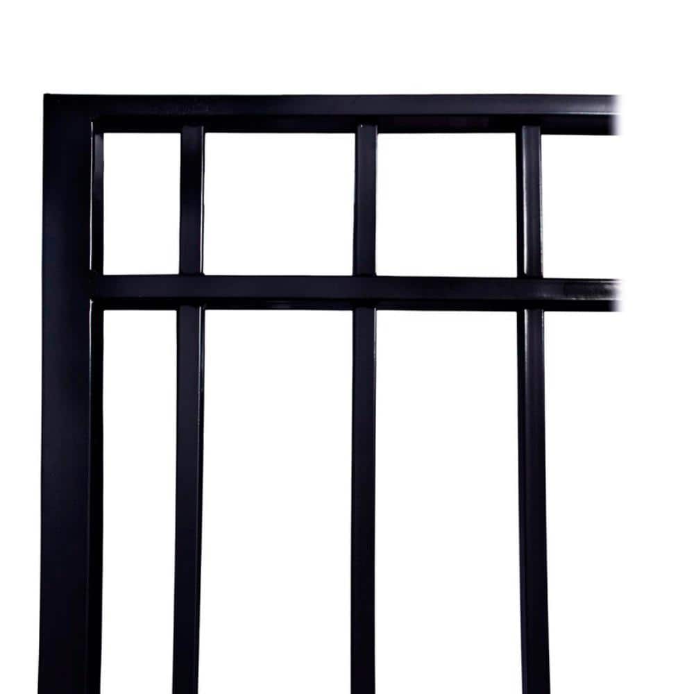 ALEKO Madrid Style 14 ft. x 6 ft. Black Steel Single Swing Driveway Fence Gate