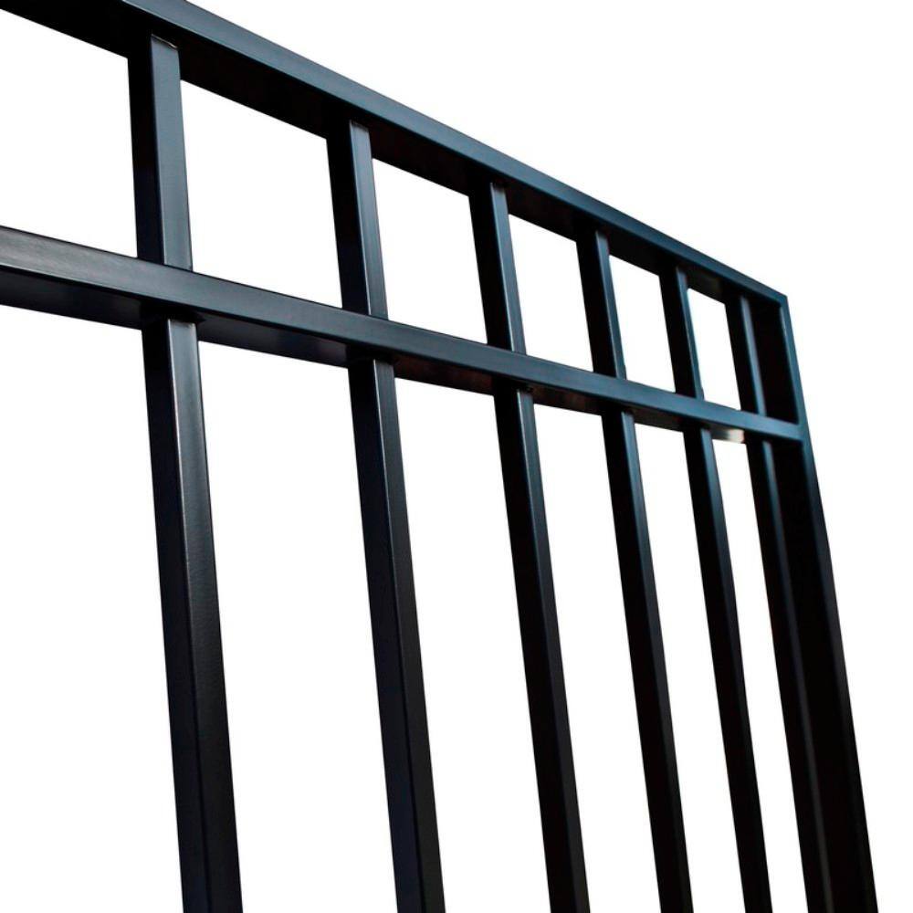 ALEKO Madrid Style 14 ft. x 6 ft. Black Steel Single Swing Driveway Fence Gate