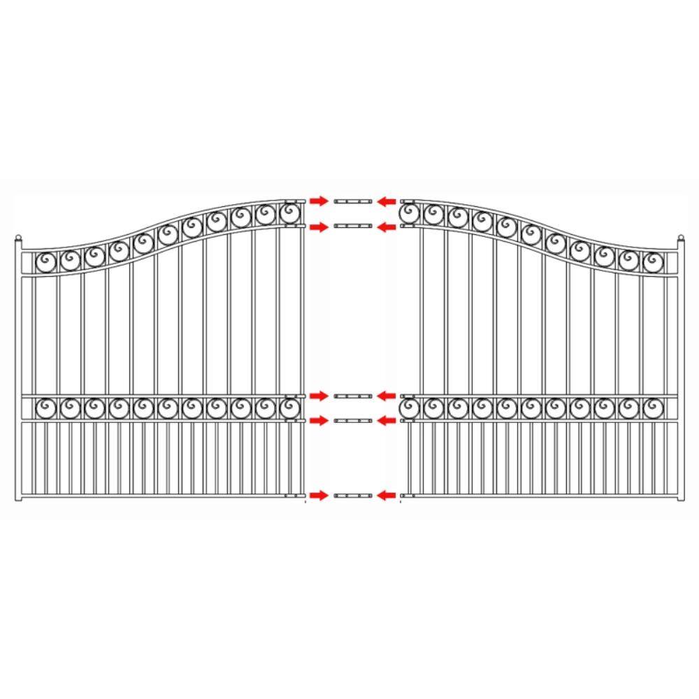 ALEKO Paris Style 14 ft. x 6 ft. Black Steel Single Slide Driveway Fence Gate