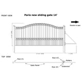 ALEKO Paris Style 14 ft. x 6 ft. Black Steel Single Slide Driveway Fence Gate