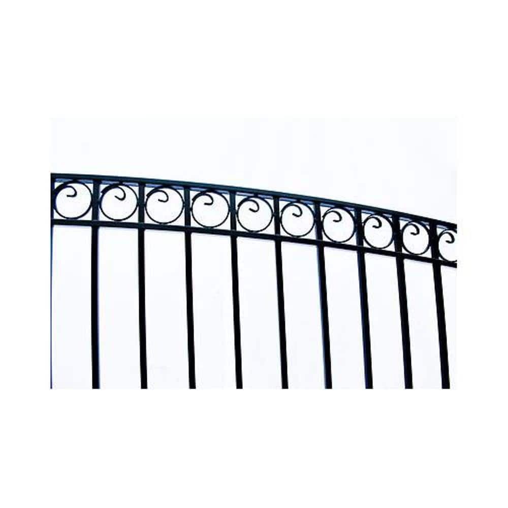 ALEKO Paris Style 14 ft. W x 6 ft. H Black Steel Single Slide Driveway with Gate Opener Fence Gate