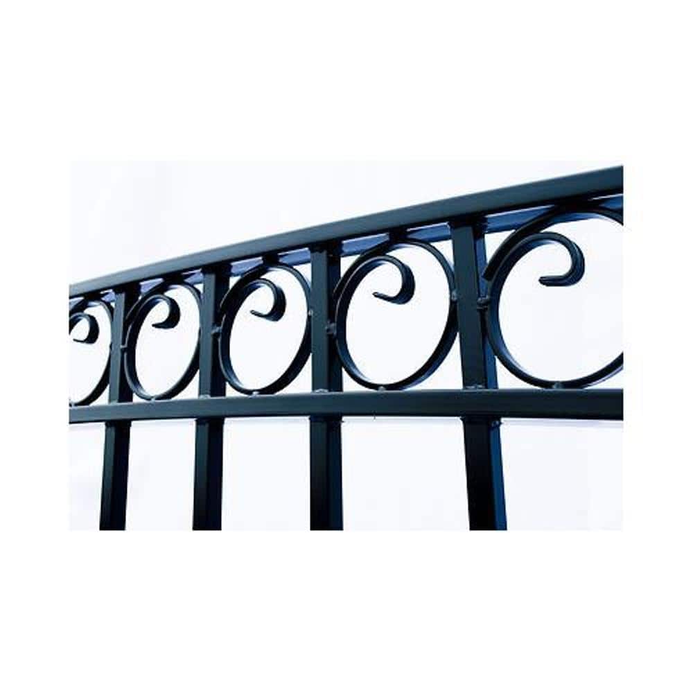 ALEKO Paris Style 14 ft. W x 6 ft. H Black Steel Single Slide Driveway with Gate Opener Fence Gate