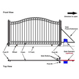 ALEKO Paris Style 14 ft. W x 6 ft. H Black Steel Single Slide Driveway with Gate Opener Fence Gate