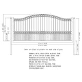 ALEKO 19 ft. x 6 ft. x 14 ft. Black Steel Single Sliding Driveway Gate Paris Style with Pedestrian Gate 5 ft. Fence Gate