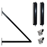ALEKO 19 ft. x 6 ft. x 14 ft. Black Steel Single Sliding Driveway Gate Paris Style with Pedestrian Gate 5 ft. Fence Gate