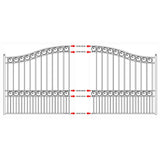 ALEKO 19 ft. x 6 ft. x 14 ft. Black Steel Single Sliding Driveway Gate Paris Style with Pedestrian Gate 5 ft. Fence Gate