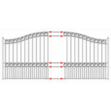 ALEKO Paris Style 14 ft. x 6 ft. Black Steel Metal Single Swing Driveway Fence Gate