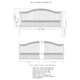ALEKO Paris Style 14 ft. x 6 ft. Black Steel Metal Single Swing Driveway Fence Gate