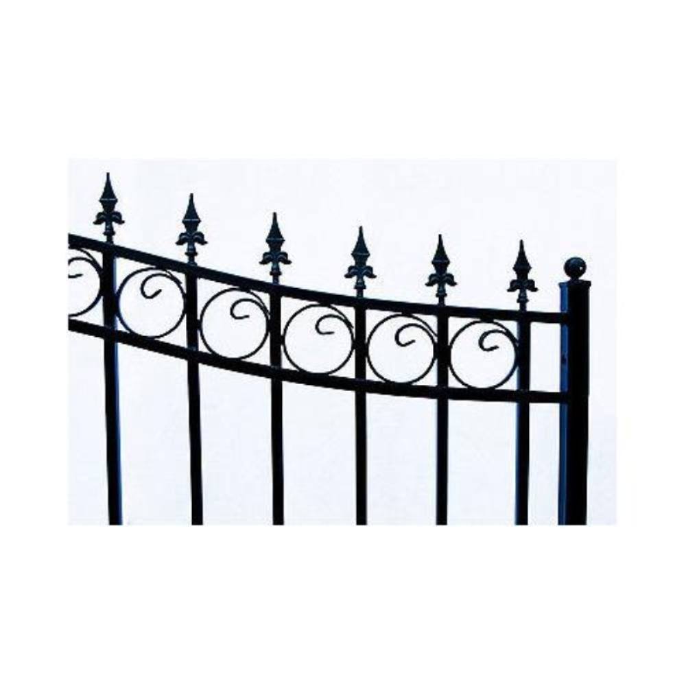 ALEKO Prague Style 14 ft. W x 6 ft. H Black Steel Single Slide Driveway with Gate Opener Fence Gate