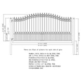 ALEKO Prague Style 14 ft. x 6 ft. Black Steel Single Swing Driveway Fence Gate