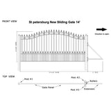 ALEKO St. Louis 14 ft. x 6 ft. Black Steel Single Slide Driveway Fence Gate