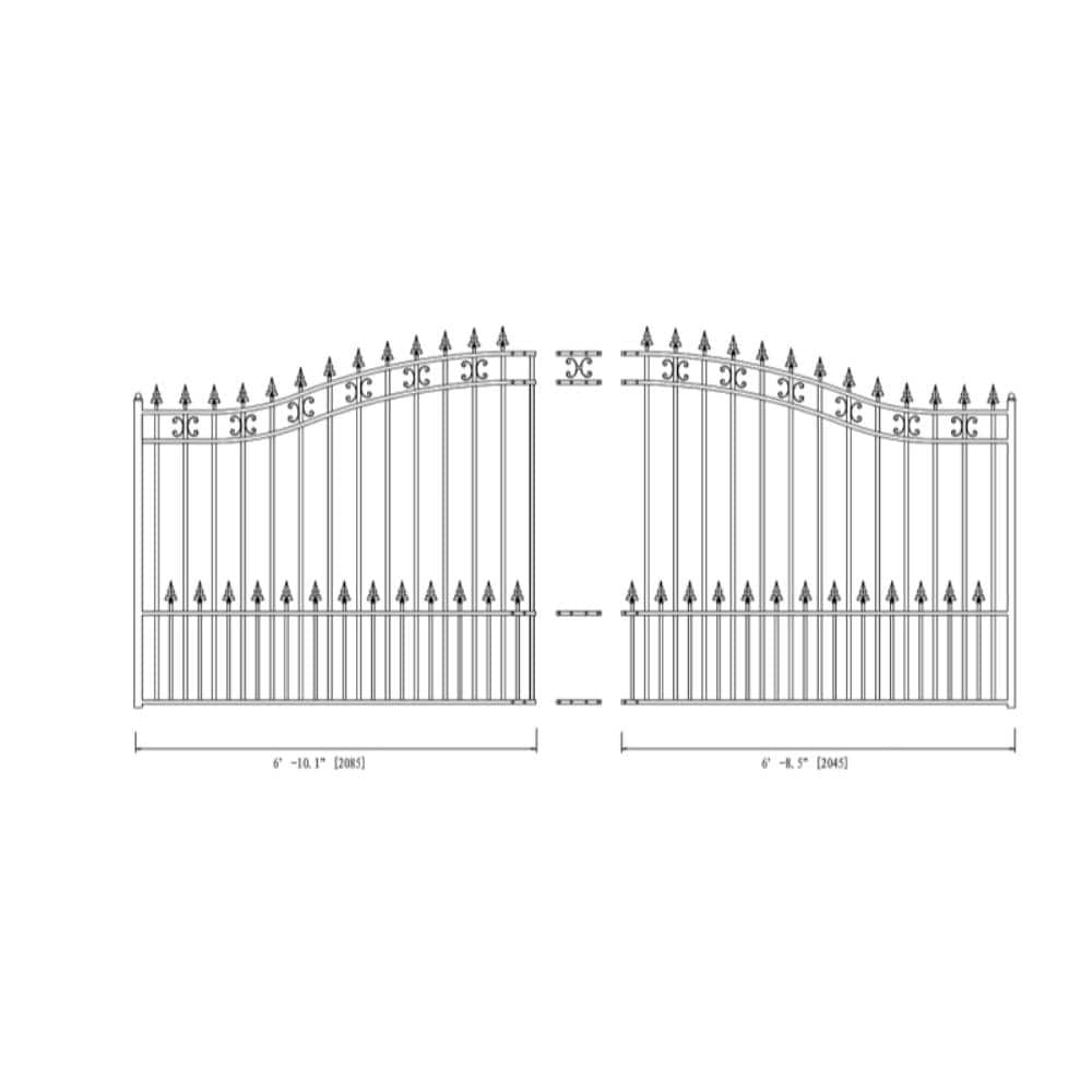 ALEKO St. Louis 14 ft. W x 6 ft. H Black Steel Single Slide Driveway with Gate Opener Fence Gate
