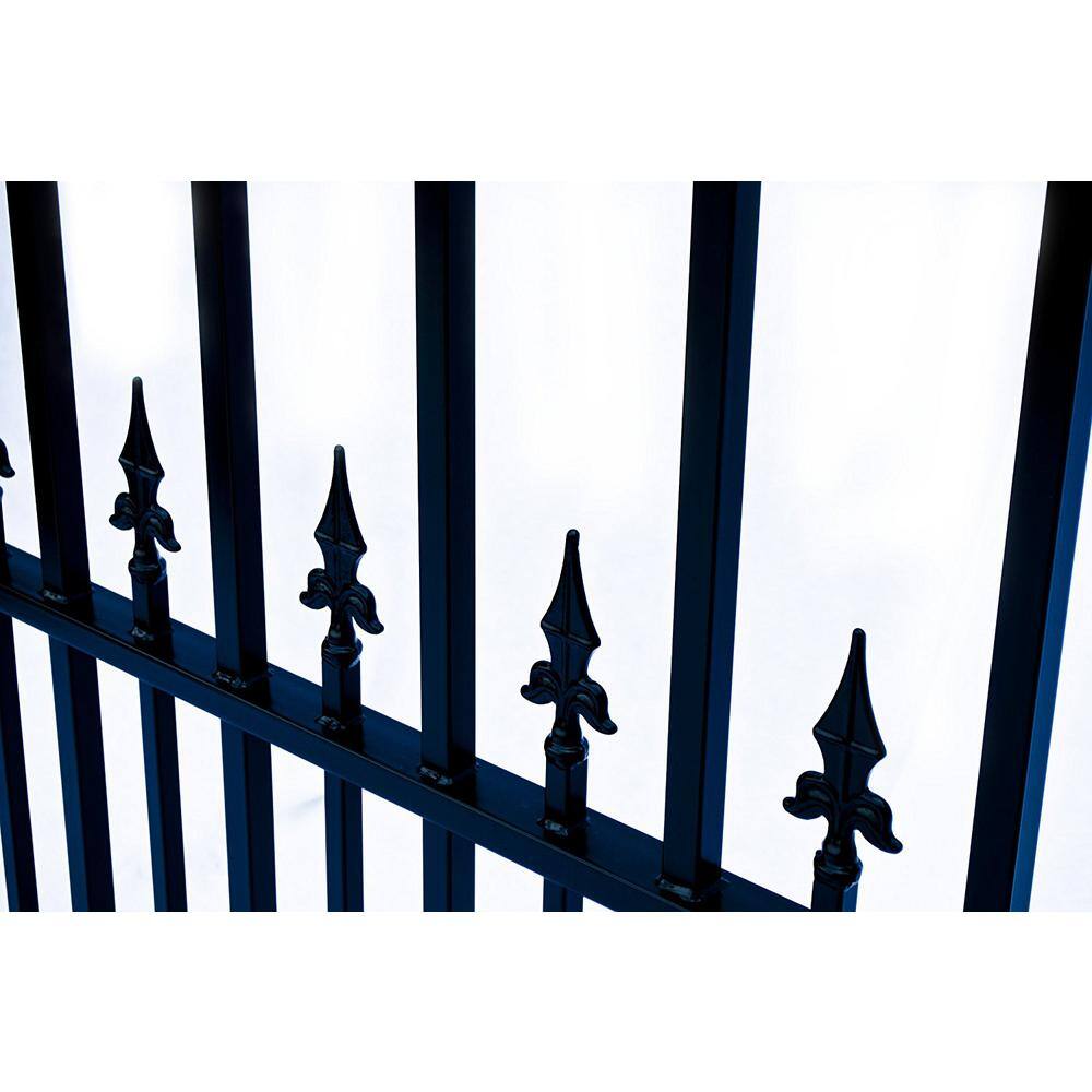 ALEKO St. Louis 14 ft. x 6 ft. Black Steel Single Swing Driveway Fence Gate