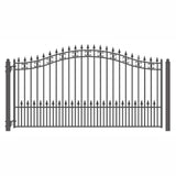 ALEKO St. Louis 14 ft. x 6 ft. Black Steel Single Swing Driveway Fence Gate