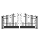 ALEKO Venice Style 14 ft. x 6 ft. Black Steel Dual Driveway Fence Gate