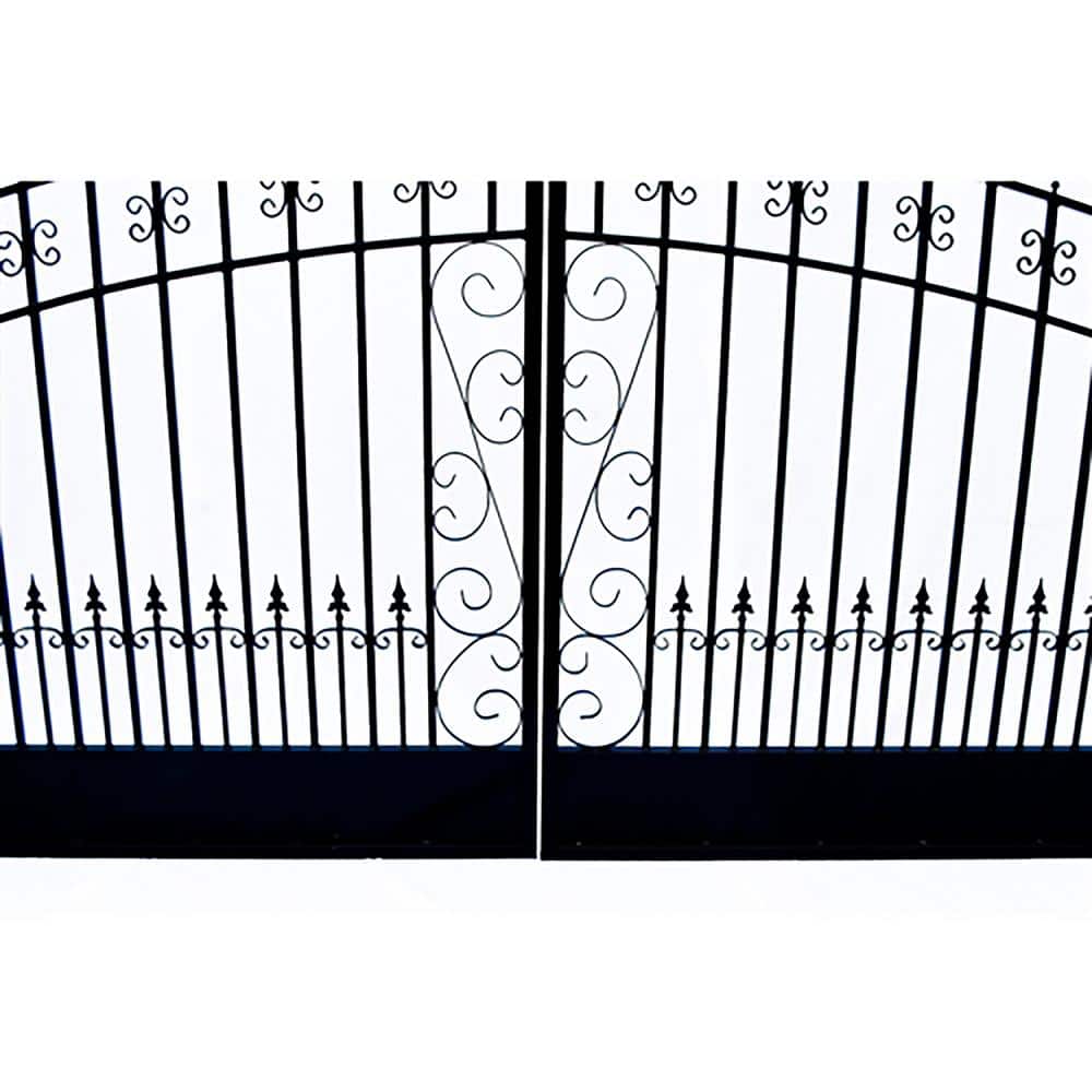 ALEKO Venice Style 14 ft. x 6 ft. Black Steel Dual Driveway Fence Gate
