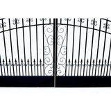 ALEKO Venice Style 14 ft. x 6 ft. Black Steel Dual Driveway Fence Gate