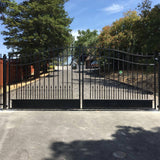ALEKO Venice Style 14 ft. x 6 ft. Black Steel Dual Driveway Fence Gate