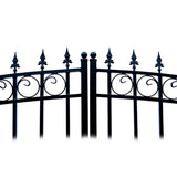 ALEKO London Style 16 ft. x 6 ft. Black Steel Dual Driveway Fence Gate