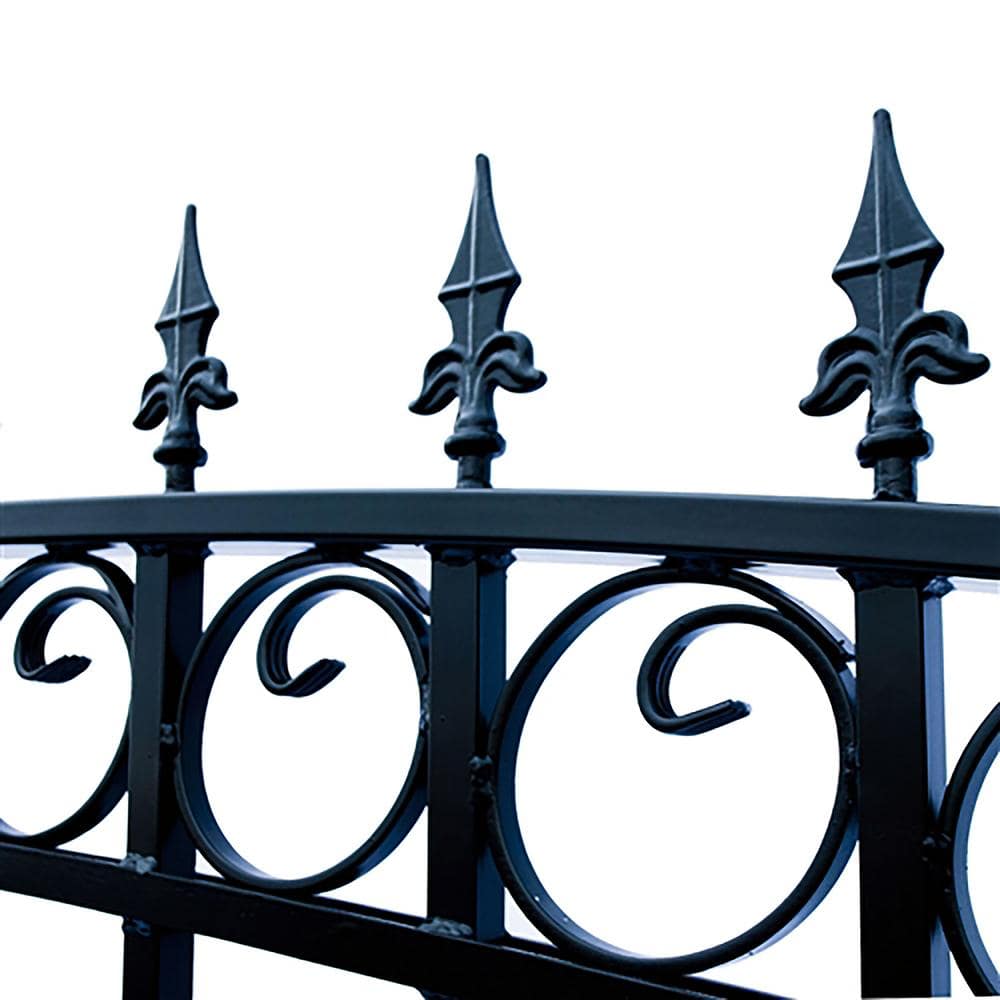 ALEKO London Style 16 ft. x 6 ft. Black Steel Dual Driveway Fence Gate