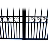 ALEKO London Style 16 ft. x 6 ft. Black Steel Dual Driveway Fence Gate