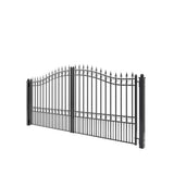 ALEKO London Style 16 ft. x 6 ft. Black Steel Dual Driveway Fence Gate