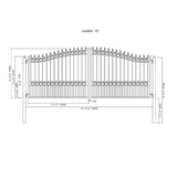 ALEKO London Style 16 ft. x 6 ft. Black Steel Dual Driveway Fence Gate
