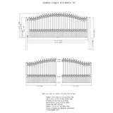 ALEKO London Style 16 ft. x 6 ft. Black Steel Single Slide Driveway Fence Gate