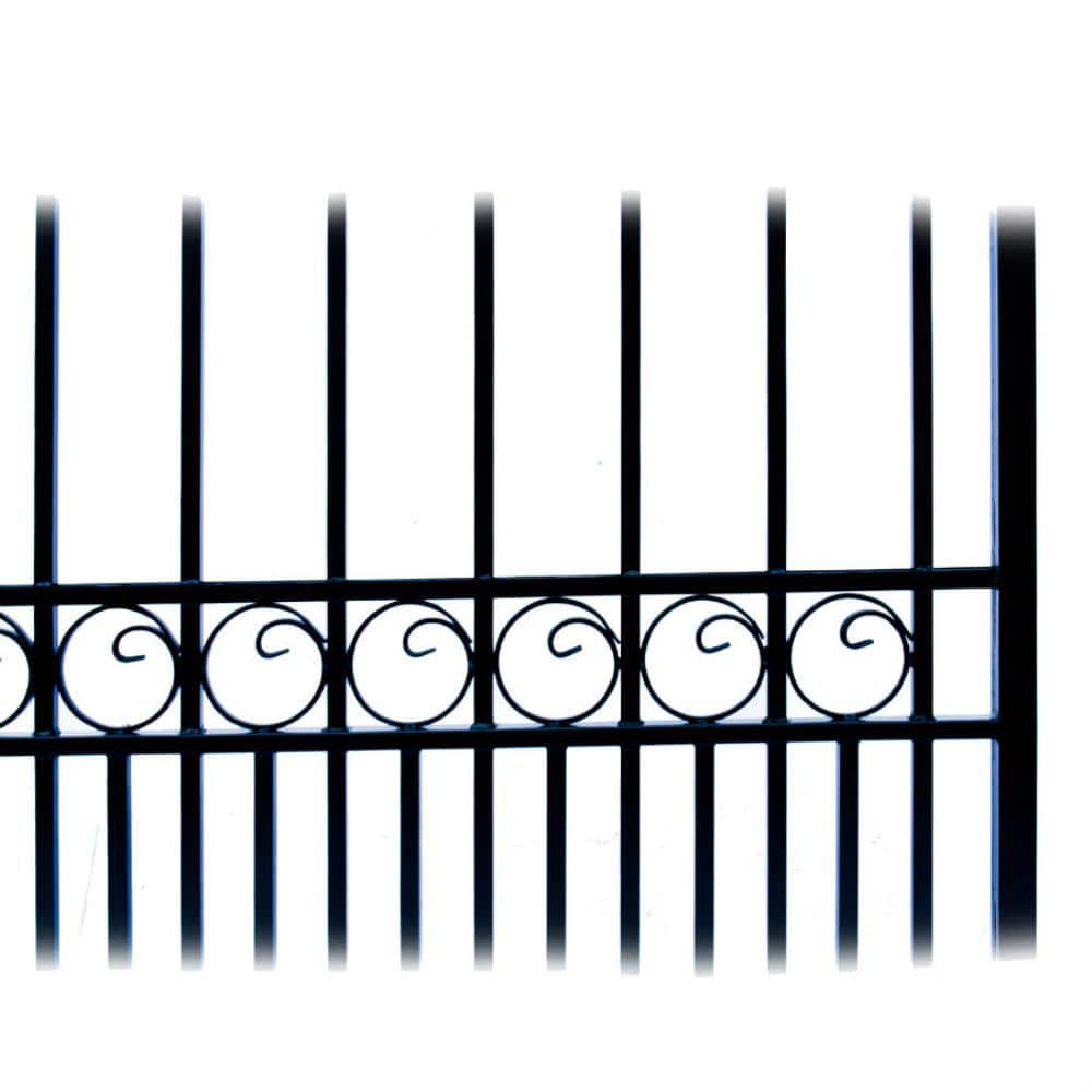 ALEKO London Style 16 ft. x 6 ft. Black Steel Single Slide Driveway with Gate Opener Fence Gate