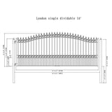 ALEKO London Style 16 ft. x 6 ft. Black Steel Single Slide Driveway with Gate Opener Fence Gate