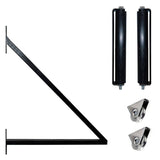 ALEKO 21 ft. x 6 ft. x 16 ft. Black Steel Single Sliding Driveway Gate London Style with Pedestrian Gate 5 ft. Fence Gate