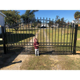 ALEKO London Style 16 ft. x 6 ft. Black Steel Single Swing Driveway Fence Gate