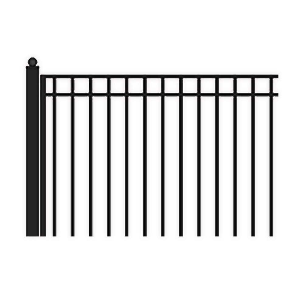 ALEKO Madrid 16 ft. x 6 ft. Black Steel Dual Driveway Fence Gate