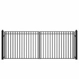 ALEKO Madrid 16 ft. x 6 ft. Black Steel Dual Driveway Fence Gate