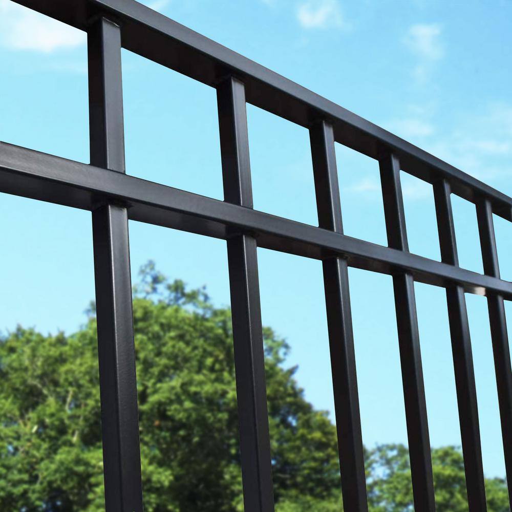 ALEKO Madrid Style 16 ft. x 6 ft. Black Steel Single Slide Driveway Fence Gate